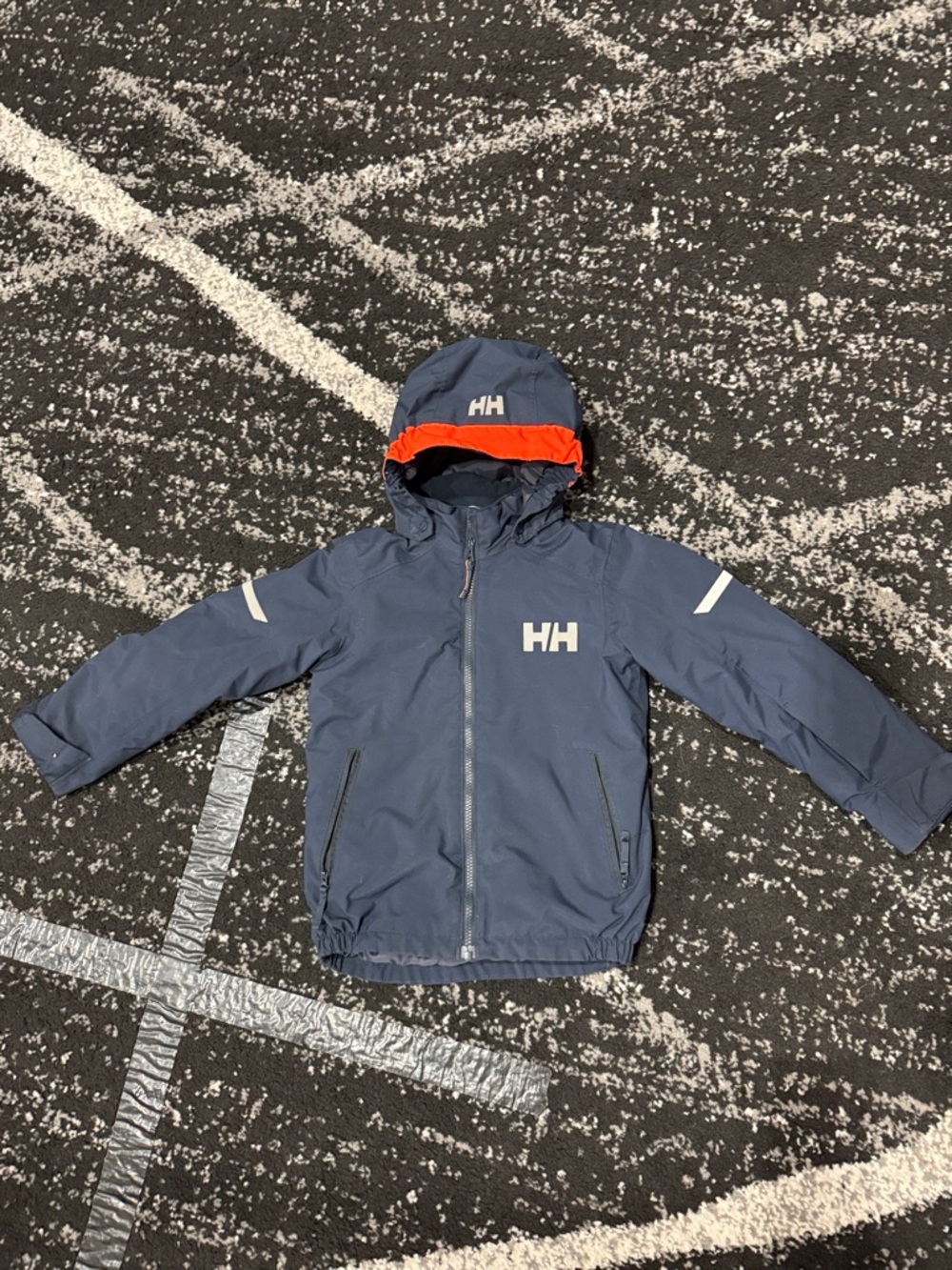 Helly Hansen Navy Jacket with Orange Hood Trim